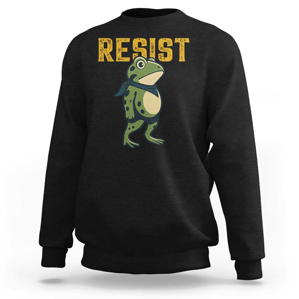 Resist Frog Protest Sweatshirt Free Portland Political Satire - Wonder Print Shop