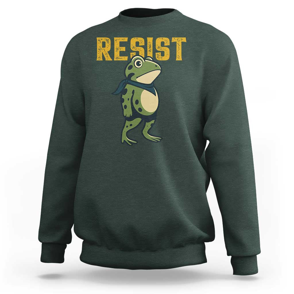 Resist Frog Protest Sweatshirt Free Portland Political Satire - Wonder Print Shop