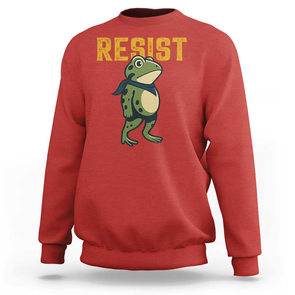 Resist Frog Protest Sweatshirt Free Portland Political Satire - Wonder Print Shop