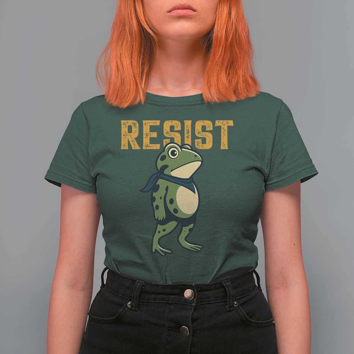 Resist Frog Protest T Shirt For Women Free Portland Political Satire - Wonder Print Shop