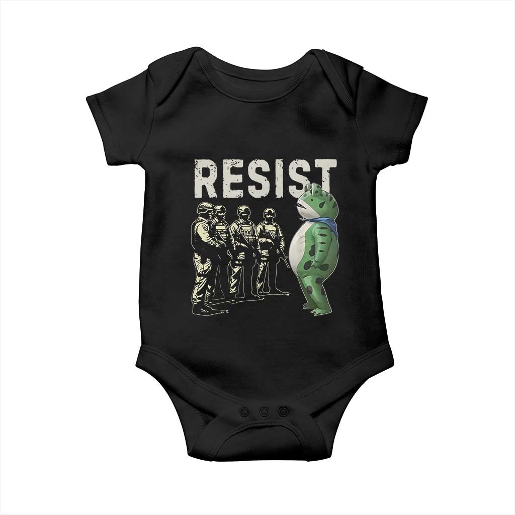 Resist Frog Baby Onesie Inflatable Animal Protest Free Portland - Wonder Print Shop