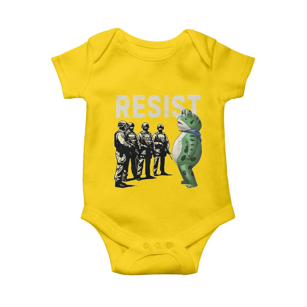 Resist Frog Baby Onesie Inflatable Animal Protest Free Portland - Wonder Print Shop