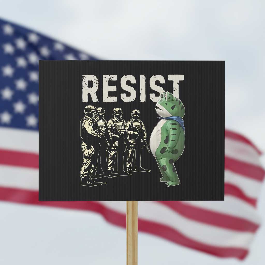 Resist Frog Protest Sign Inflatable Animal Protest Free Portland - Wonder Print Shop