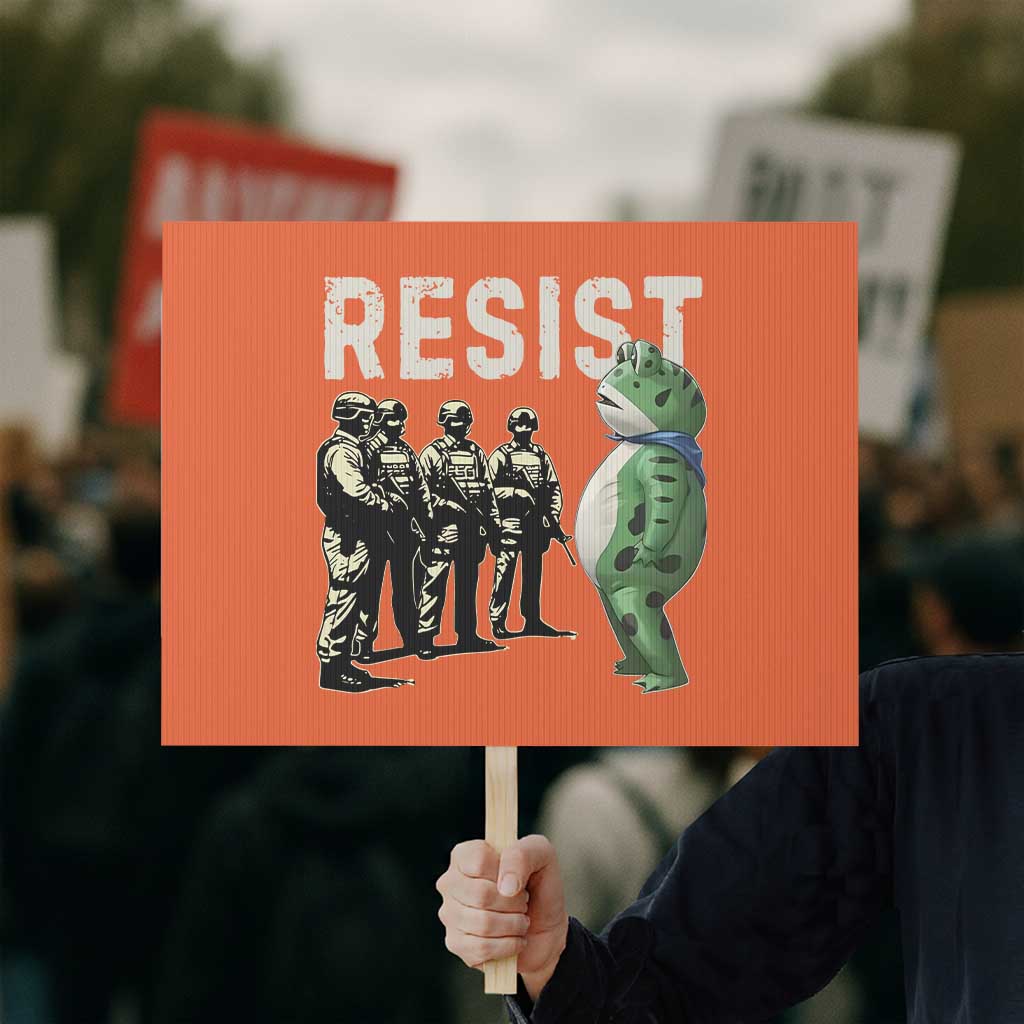 Resist Frog Protest Sign Inflatable Animal Protest Free Portland - Wonder Print Shop