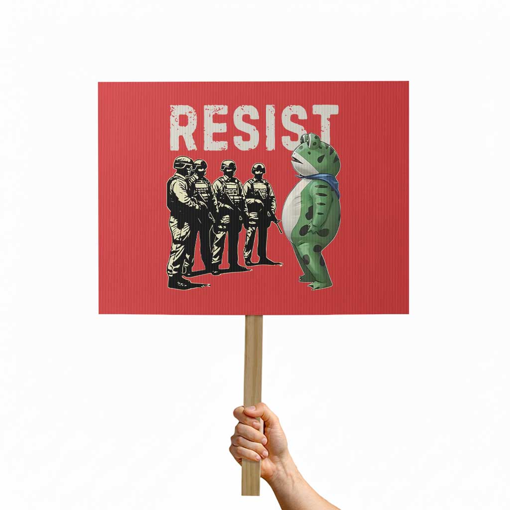 Resist Frog Protest Sign Inflatable Animal Protest Free Portland - Wonder Print Shop