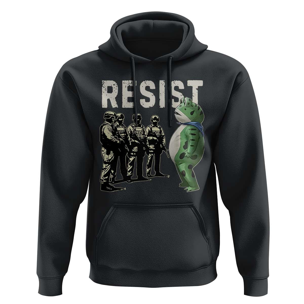 Resist Frog Hoodie Inflatable Animal Protest Free Portland - Wonder Print Shop