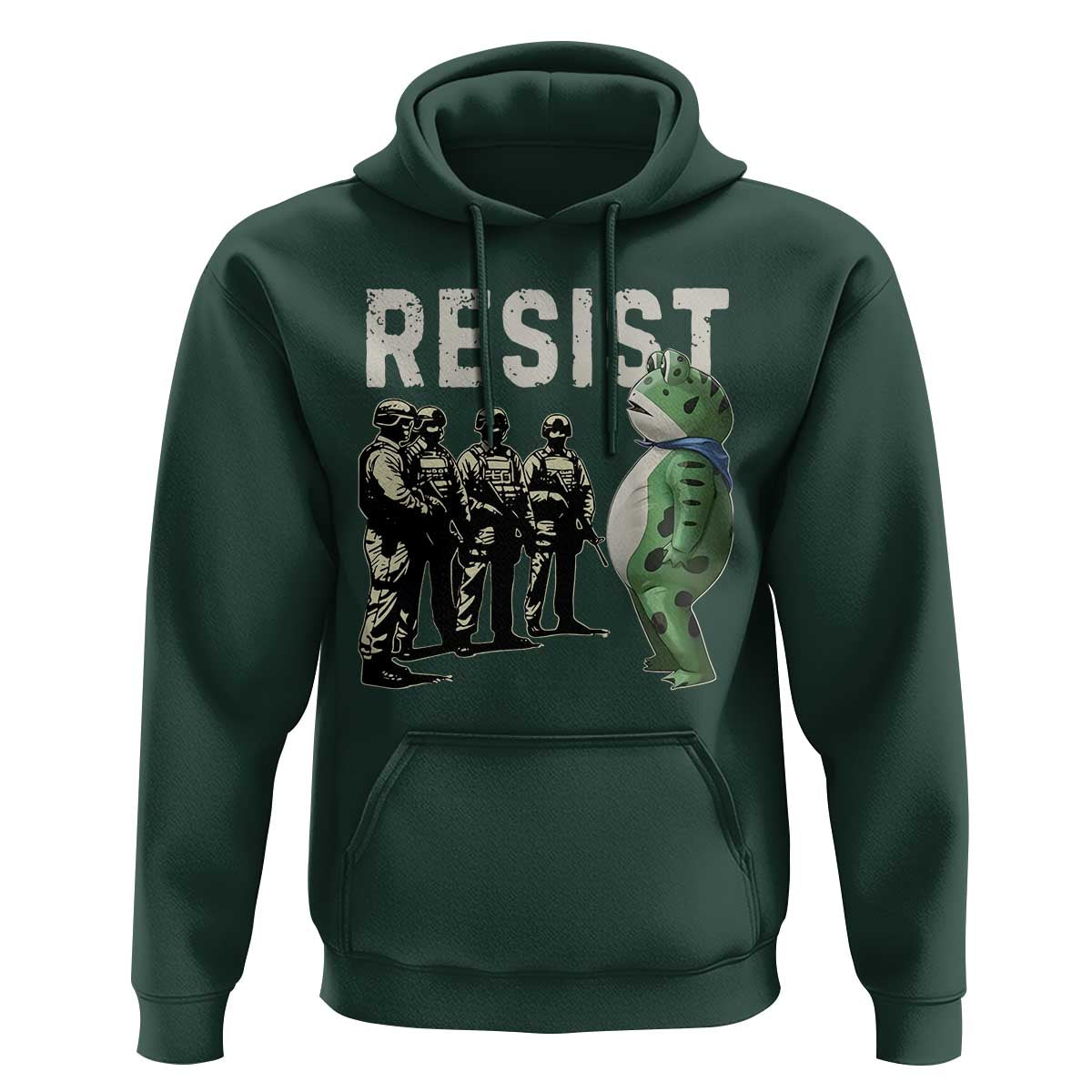 Resist Frog Hoodie Inflatable Animal Protest Free Portland - Wonder Print Shop