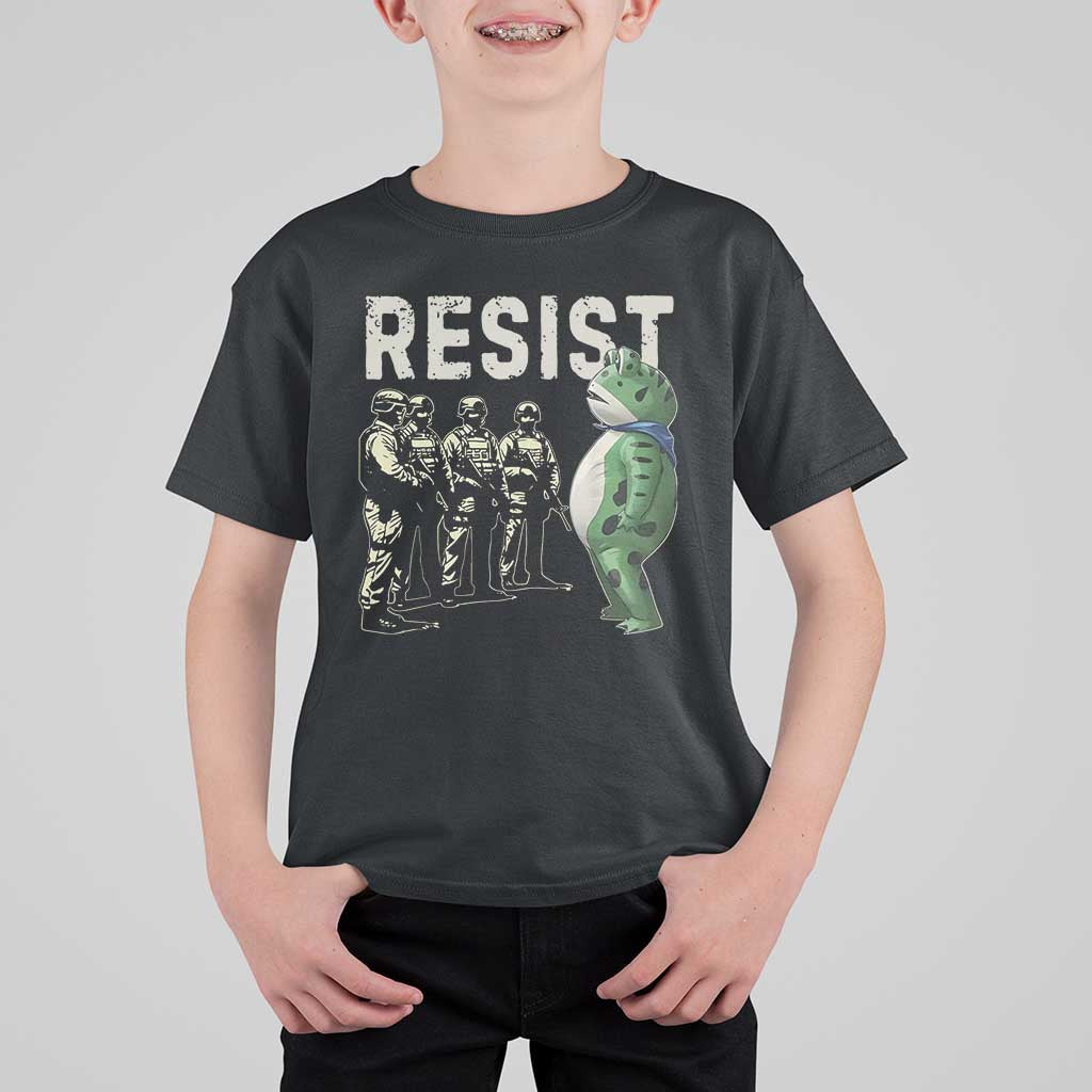 Resist Frog T Shirt For Kid Inflatable Animal Protest Free Portland - Wonder Print Shop