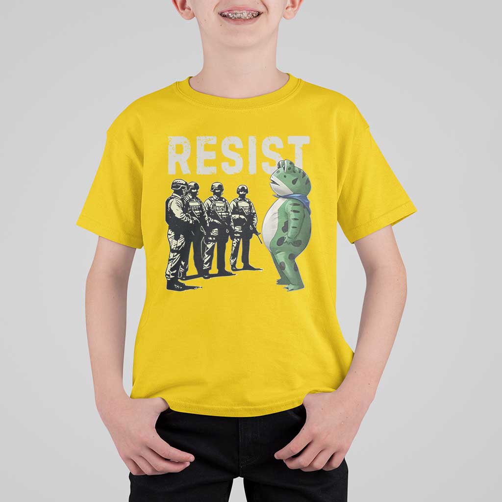 Resist Frog T Shirt For Kid Inflatable Animal Protest Free Portland - Wonder Print Shop