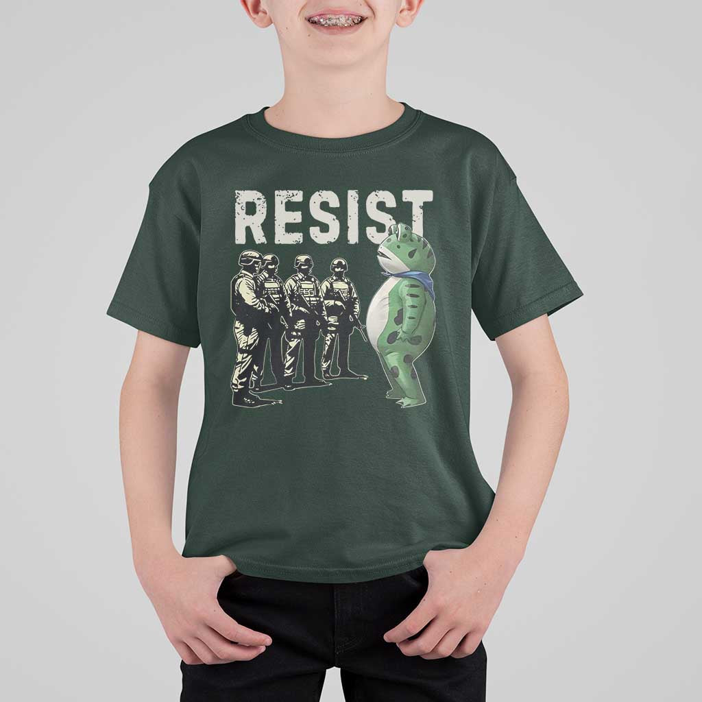Resist Frog T Shirt For Kid Inflatable Animal Protest Free Portland - Wonder Print Shop