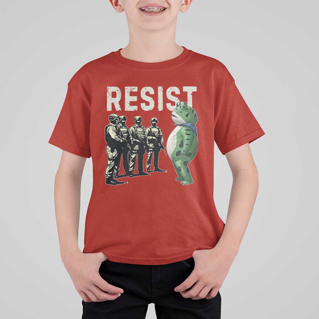 Resist Frog T Shirt For Kid Inflatable Animal Protest Free Portland - Wonder Print Shop