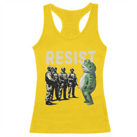 Resist Frog Racerback Tank Top Inflatable Animal Protest Free Portland - Wonder Print Shop