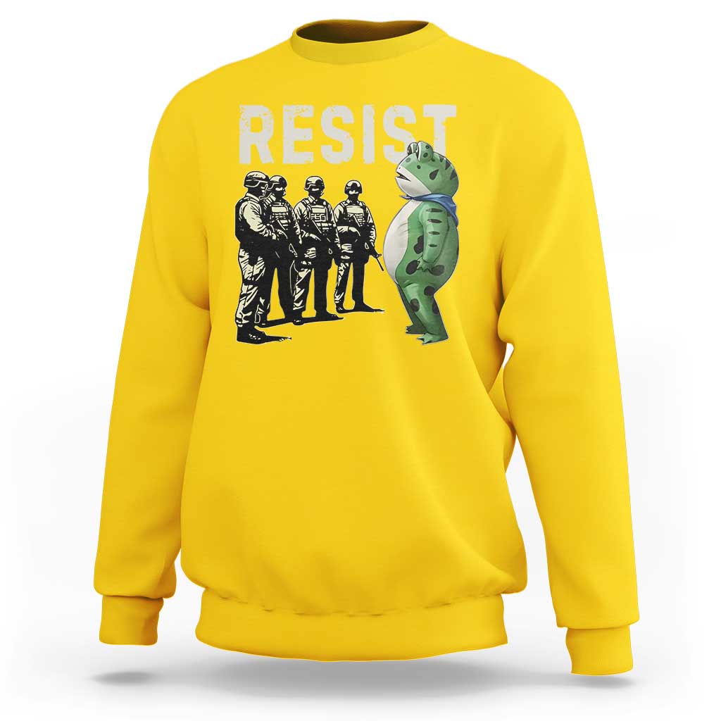 Resist Frog Sweatshirt Inflatable Animal Protest Free Portland - Wonder Print Shop