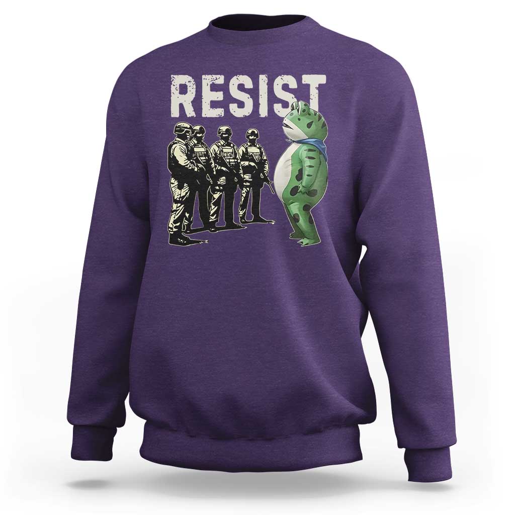 Resist Frog Sweatshirt Inflatable Animal Protest Free Portland - Wonder Print Shop