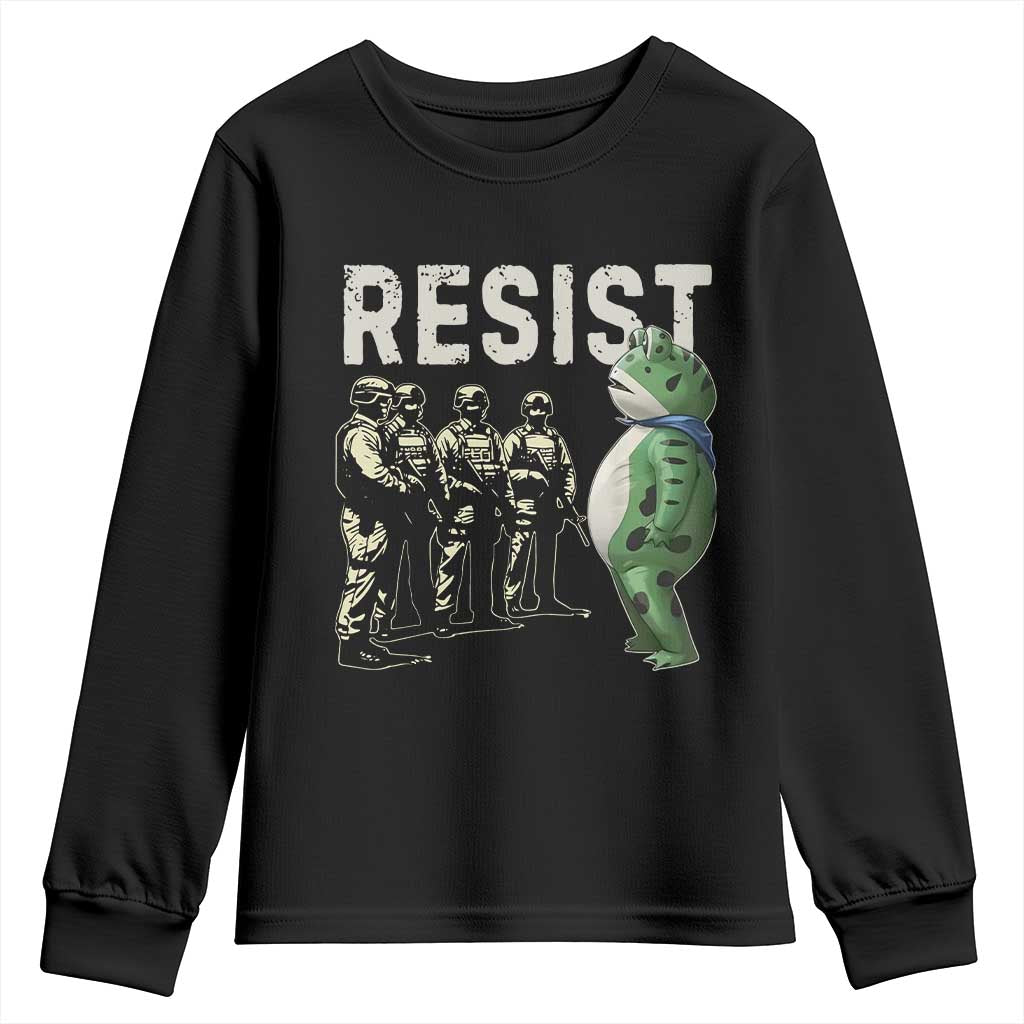 Resist Frog Youth Sweatshirt Inflatable Animal Protest Free Portland - Wonder Print Shop