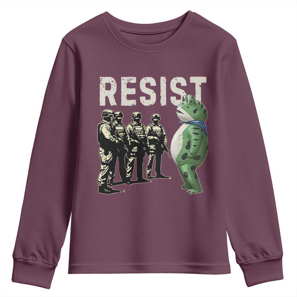 Resist Frog Youth Sweatshirt Inflatable Animal Protest Free Portland - Wonder Print Shop
