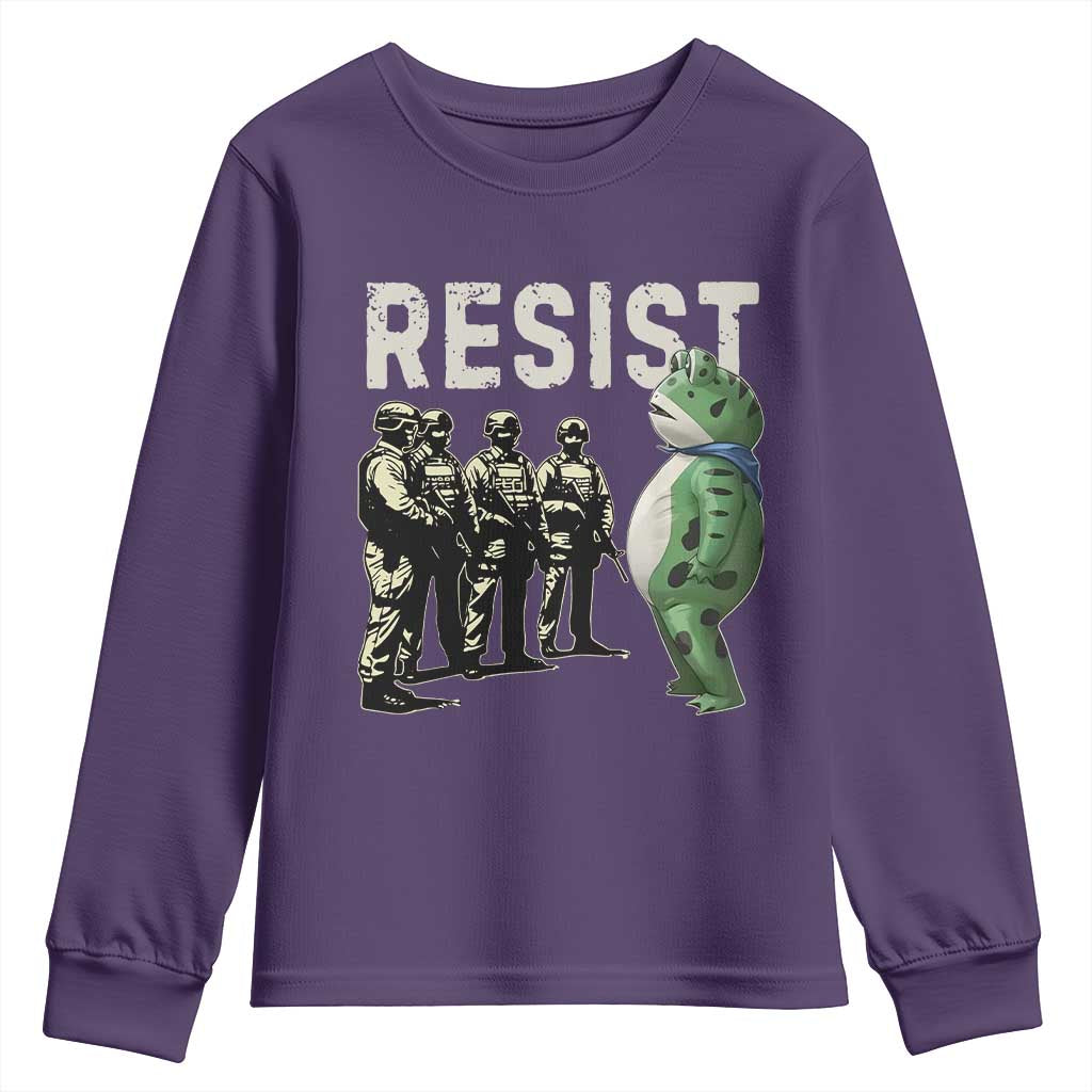 Resist Frog Youth Sweatshirt Inflatable Animal Protest Free Portland - Wonder Print Shop