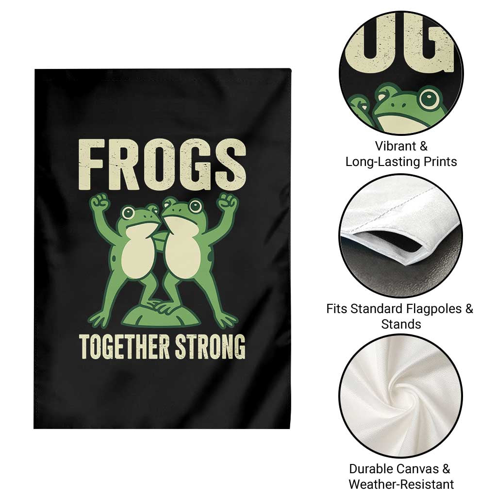 Frogs Together Strong Garden Flag Portland Frog Protest United We Ribbit - Wonder Print Shop