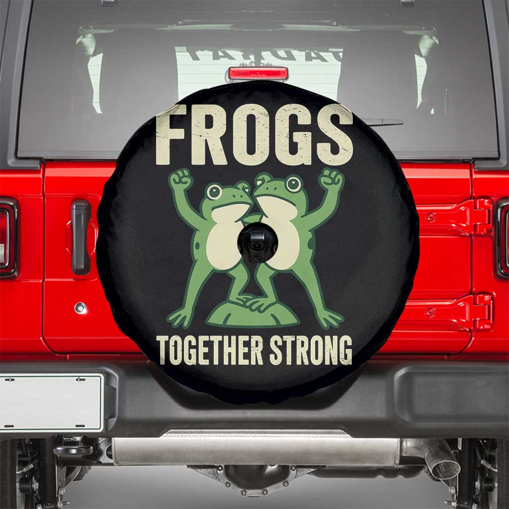 Frogs Together Strong Spare Tire Cover Portland Frog Protest United We Ribbit - Wonder Print Shop