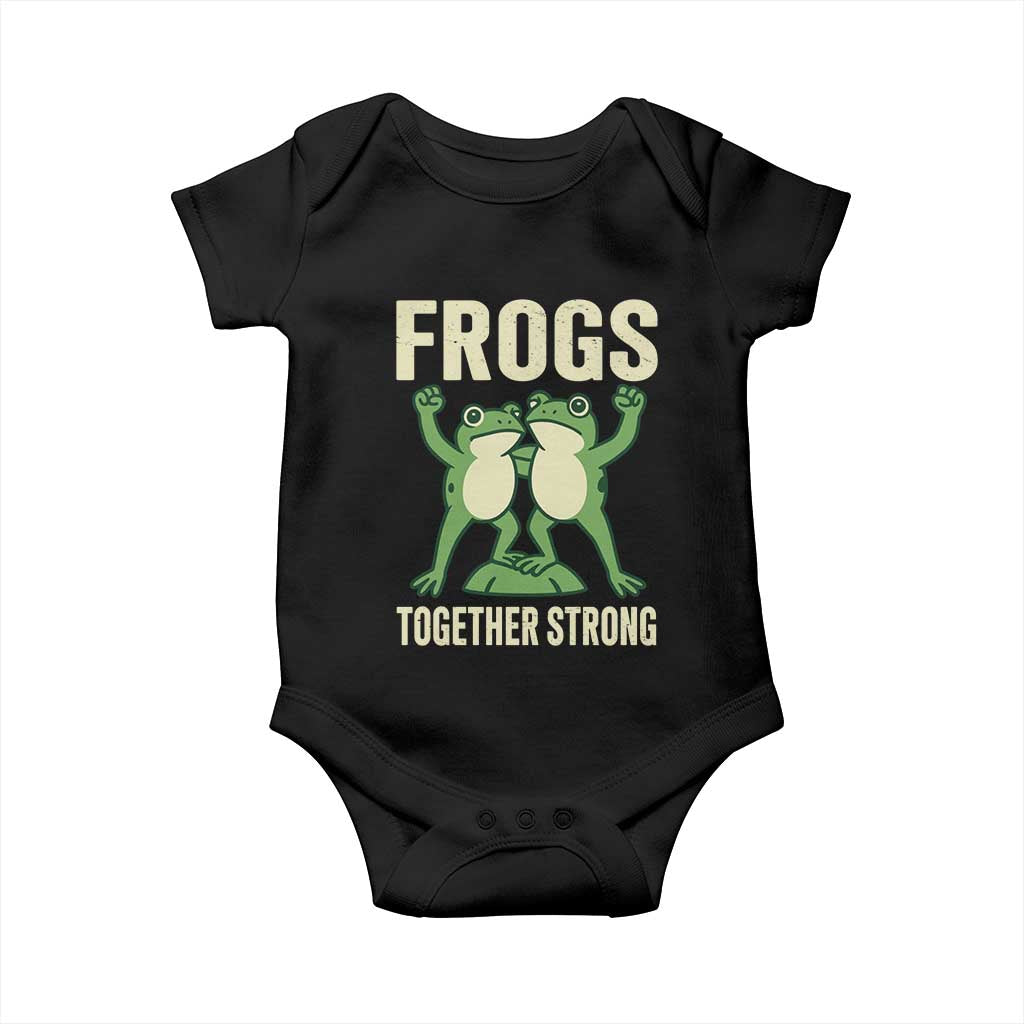 Frogs Together Strong Baby Onesie Portland Frog Protest United We Ribbit - Wonder Print Shop