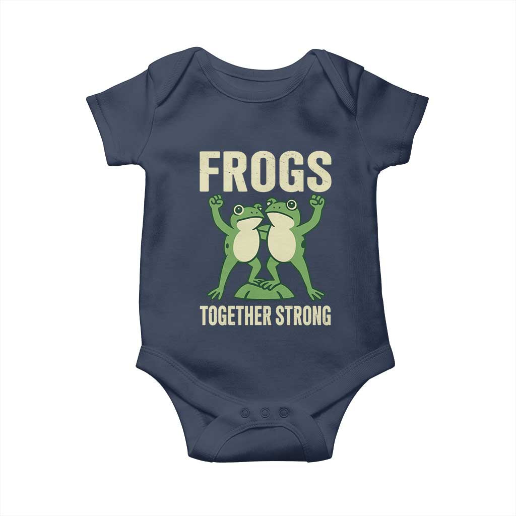 Frogs Together Strong Baby Onesie Portland Frog Protest United We Ribbit - Wonder Print Shop