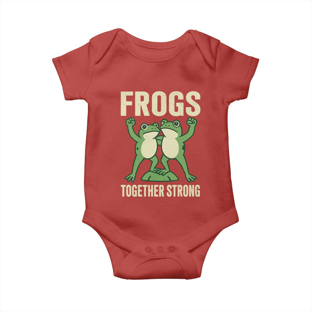 Frogs Together Strong Baby Onesie Portland Frog Protest United We Ribbit - Wonder Print Shop