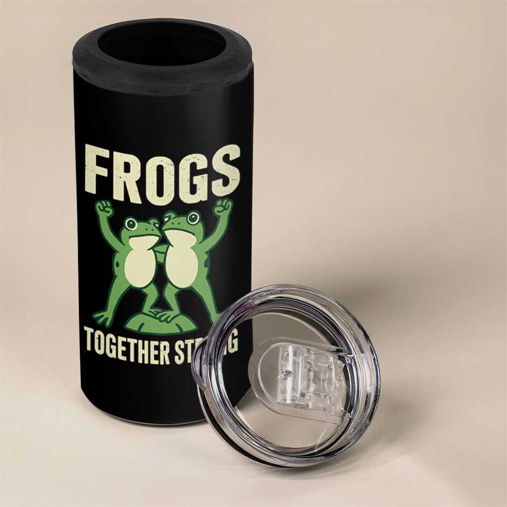 Frogs Together Strong 4 in 1 Can Cooler Tumbler Portland Frog Protest United We Ribbit - Wonder Print Shop