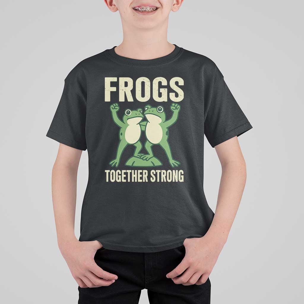 Frogs Together Strong T Shirt For Kid Portland Frog Protest United We Ribbit - Wonder Print Shop