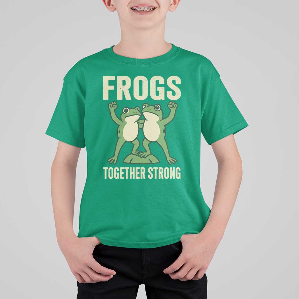 Frogs Together Strong T Shirt For Kid Portland Frog Protest United We Ribbit - Wonder Print Shop