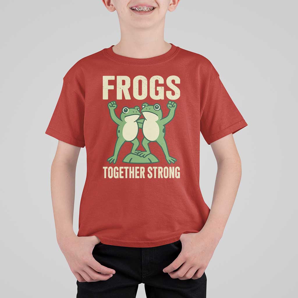 Frogs Together Strong T Shirt For Kid Portland Frog Protest United We Ribbit - Wonder Print Shop