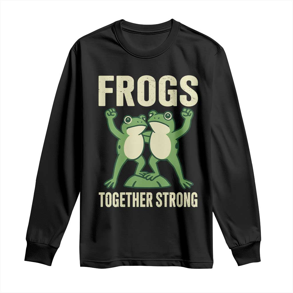 Frogs Together Strong Long Sleeve Shirt Portland Frog Protest United We Ribbit - Wonder Print Shop