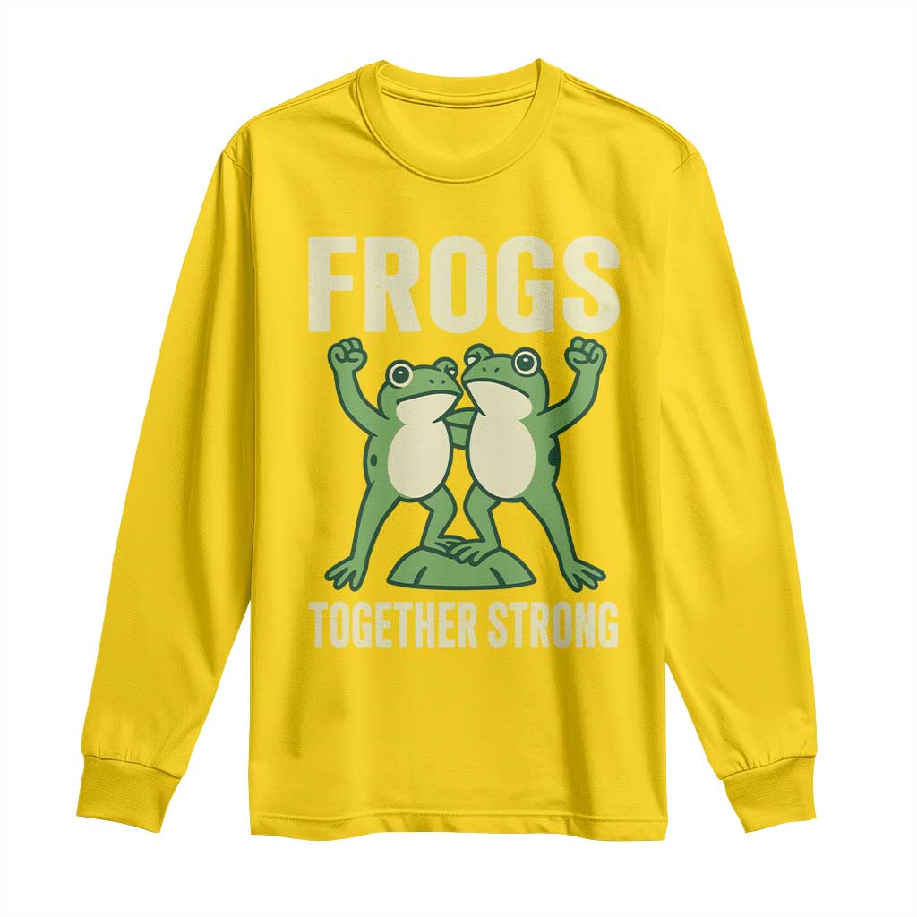 Frogs Together Strong Long Sleeve Shirt Portland Frog Protest United We Ribbit - Wonder Print Shop