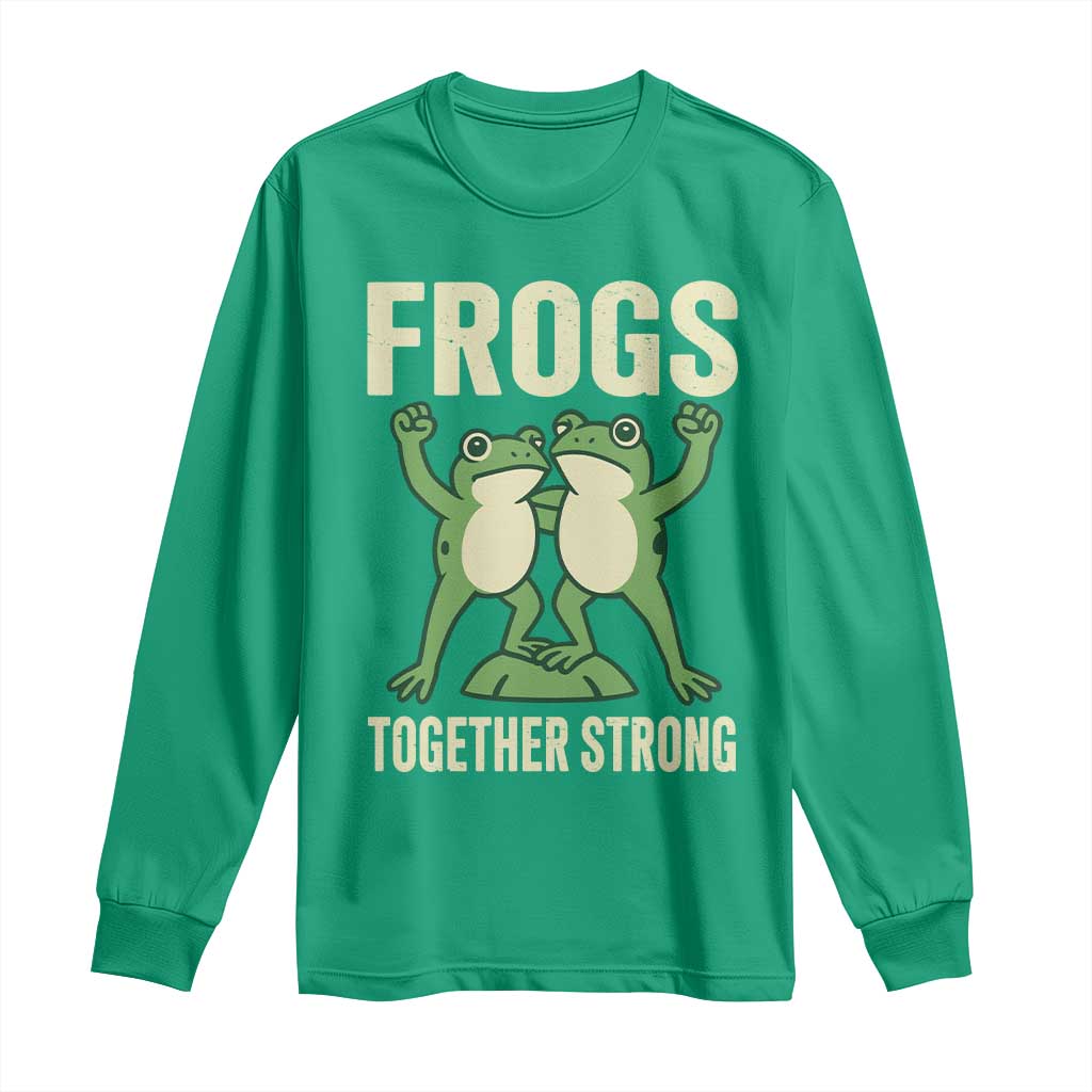 Frogs Together Strong Long Sleeve Shirt Portland Frog Protest United We Ribbit - Wonder Print Shop