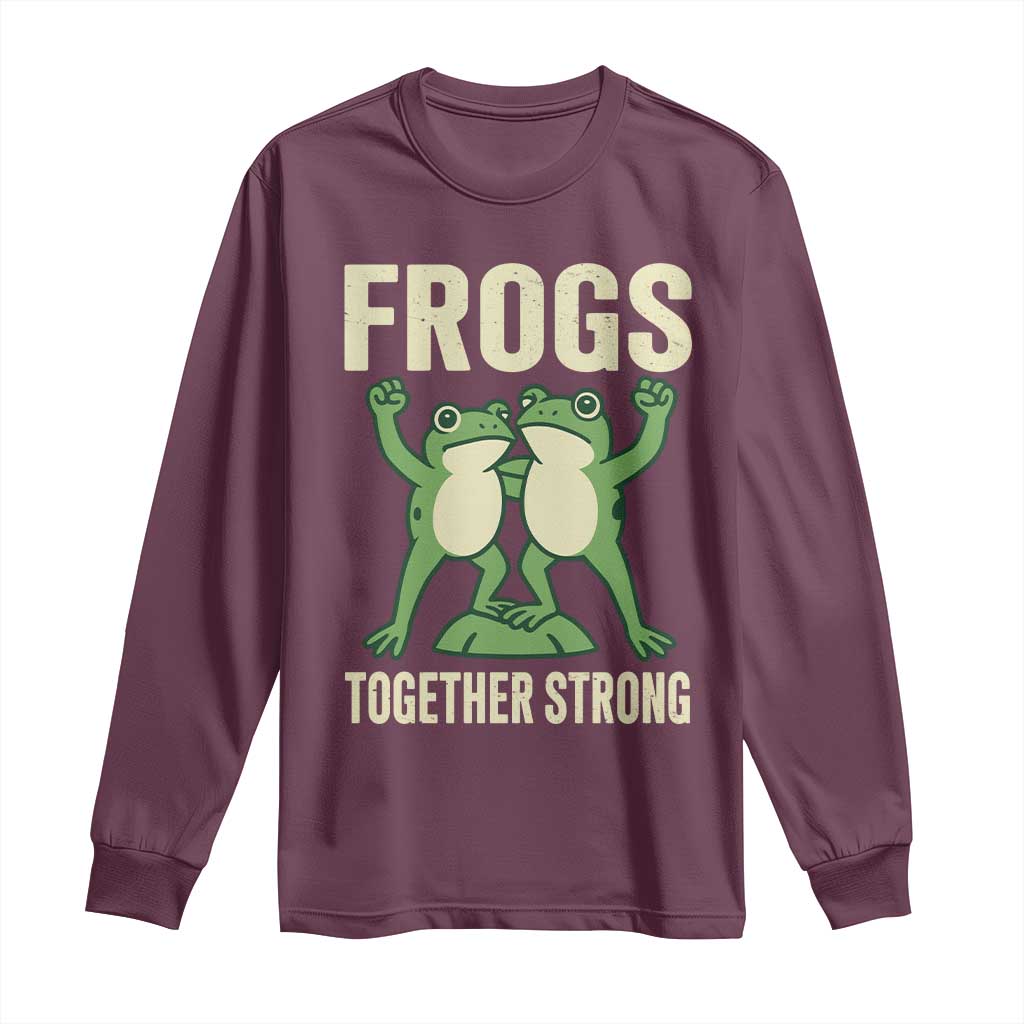 Frogs Together Strong Long Sleeve Shirt Portland Frog Protest United We Ribbit - Wonder Print Shop