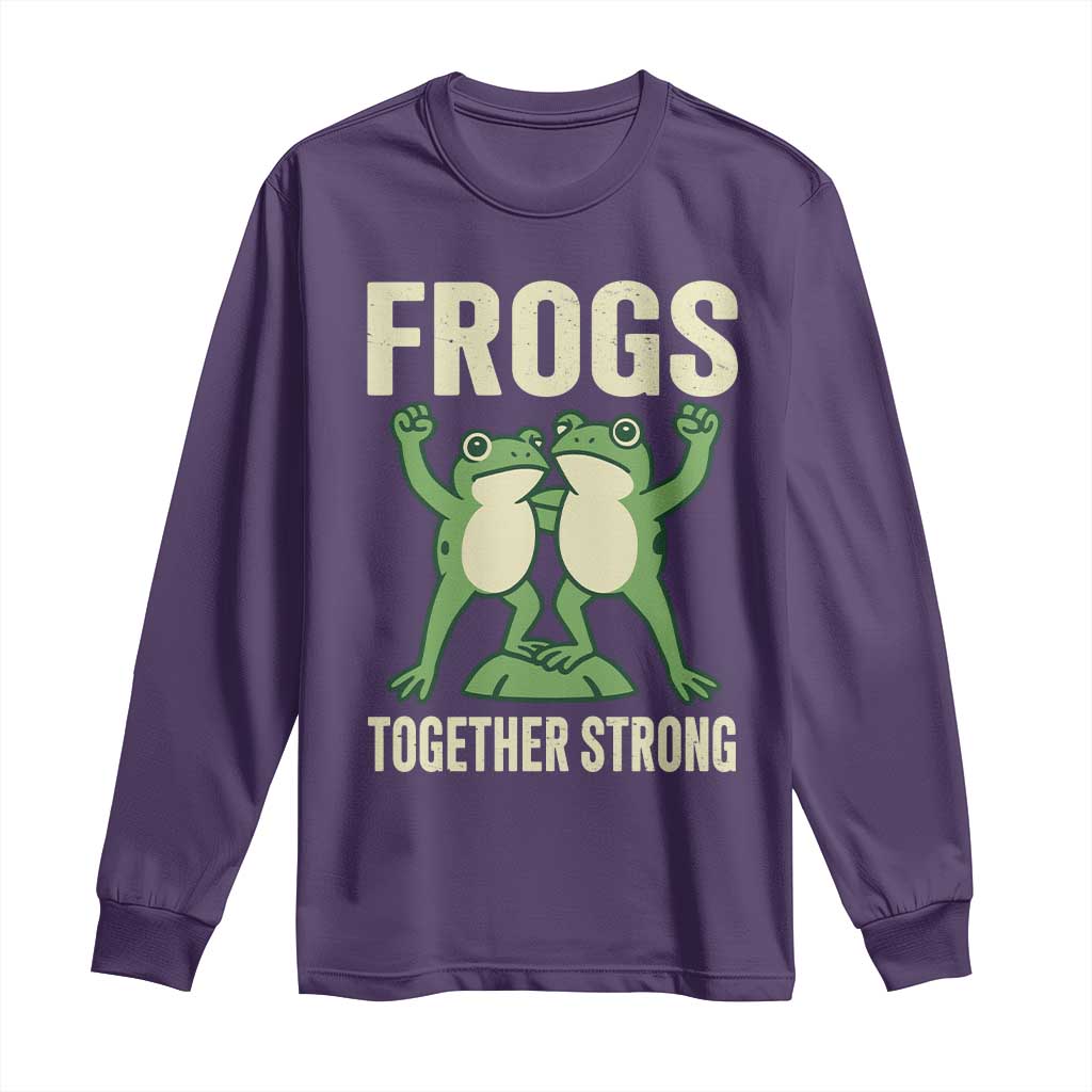 Frogs Together Strong Long Sleeve Shirt Portland Frog Protest United We Ribbit - Wonder Print Shop