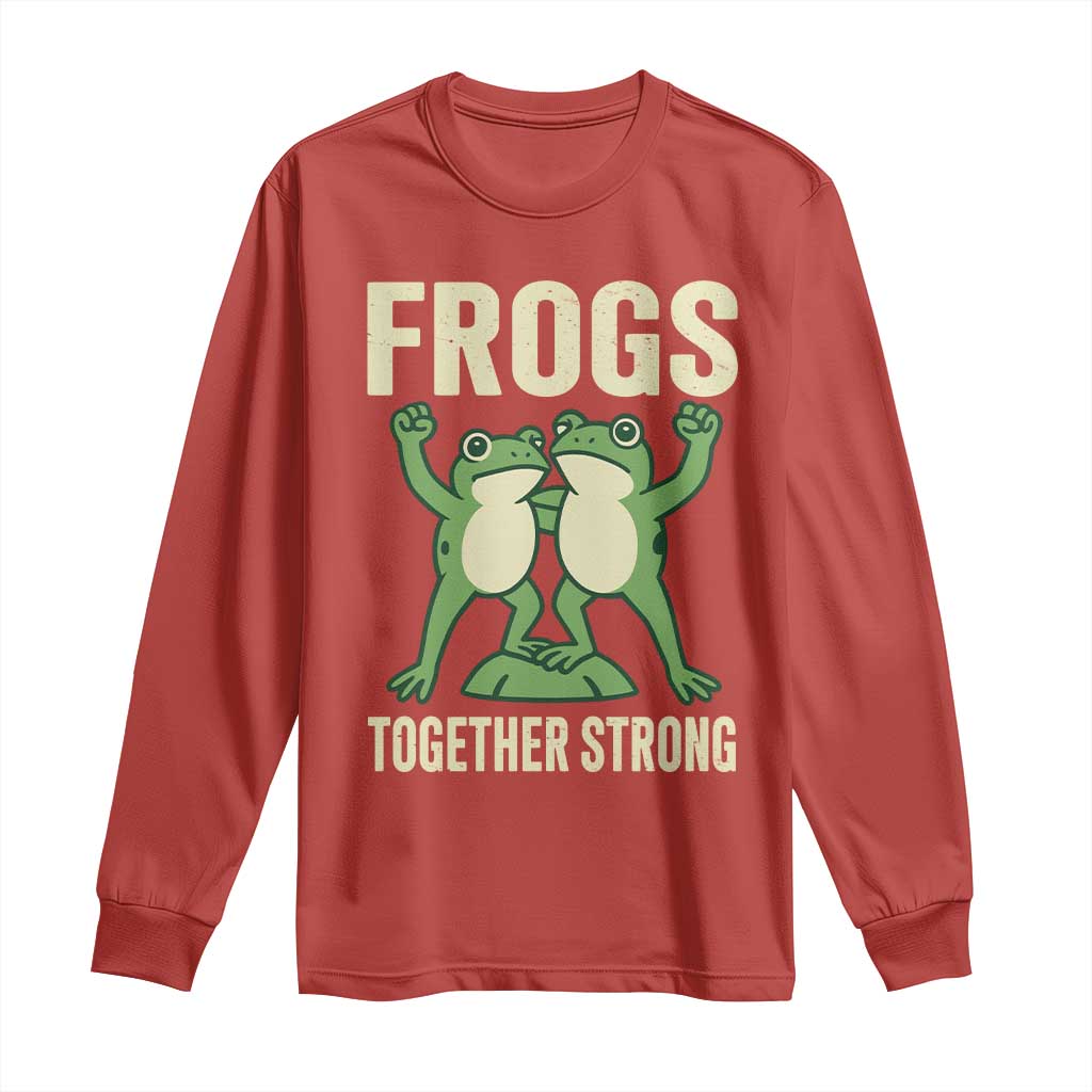 Frogs Together Strong Long Sleeve Shirt Portland Frog Protest United We Ribbit - Wonder Print Shop