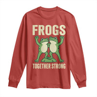 Frogs Together Strong Long Sleeve Shirt Portland Frog Protest United We Ribbit - Wonder Print Shop