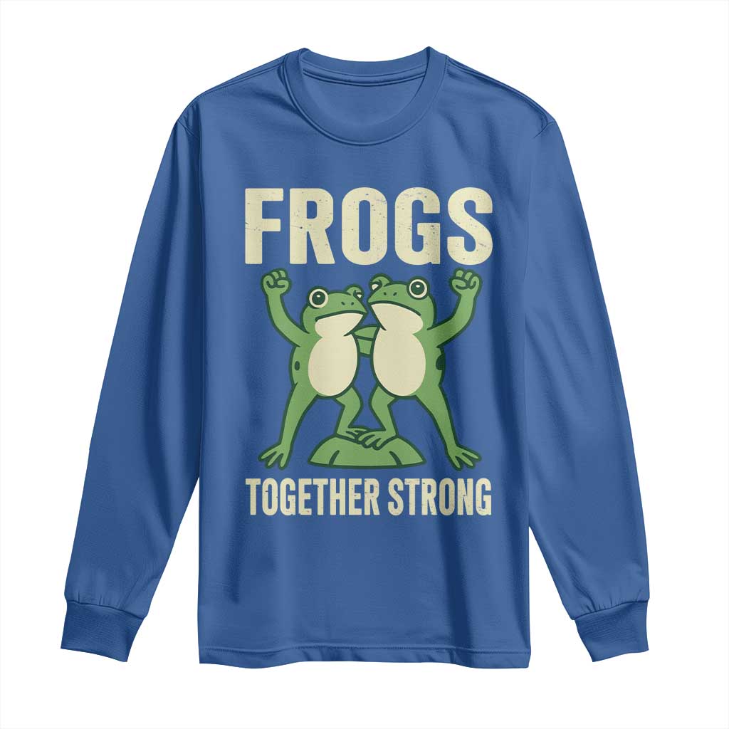Frogs Together Strong Long Sleeve Shirt Portland Frog Protest United We Ribbit - Wonder Print Shop