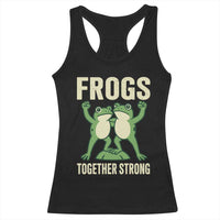 Frogs Together Strong Racerback Tank Top Portland Frog Protest United We Ribbit - Wonder Print Shop