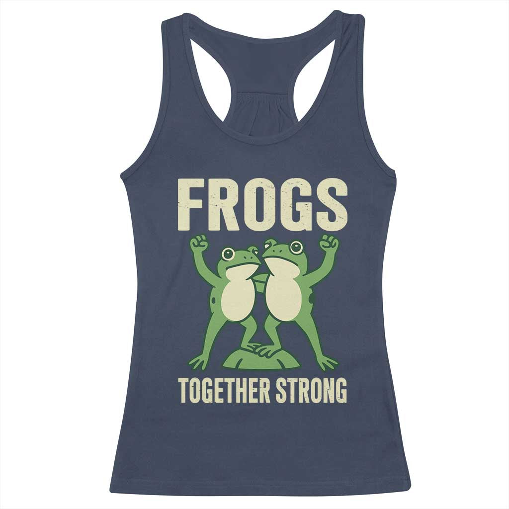 Frogs Together Strong Racerback Tank Top Portland Frog Protest United We Ribbit - Wonder Print Shop