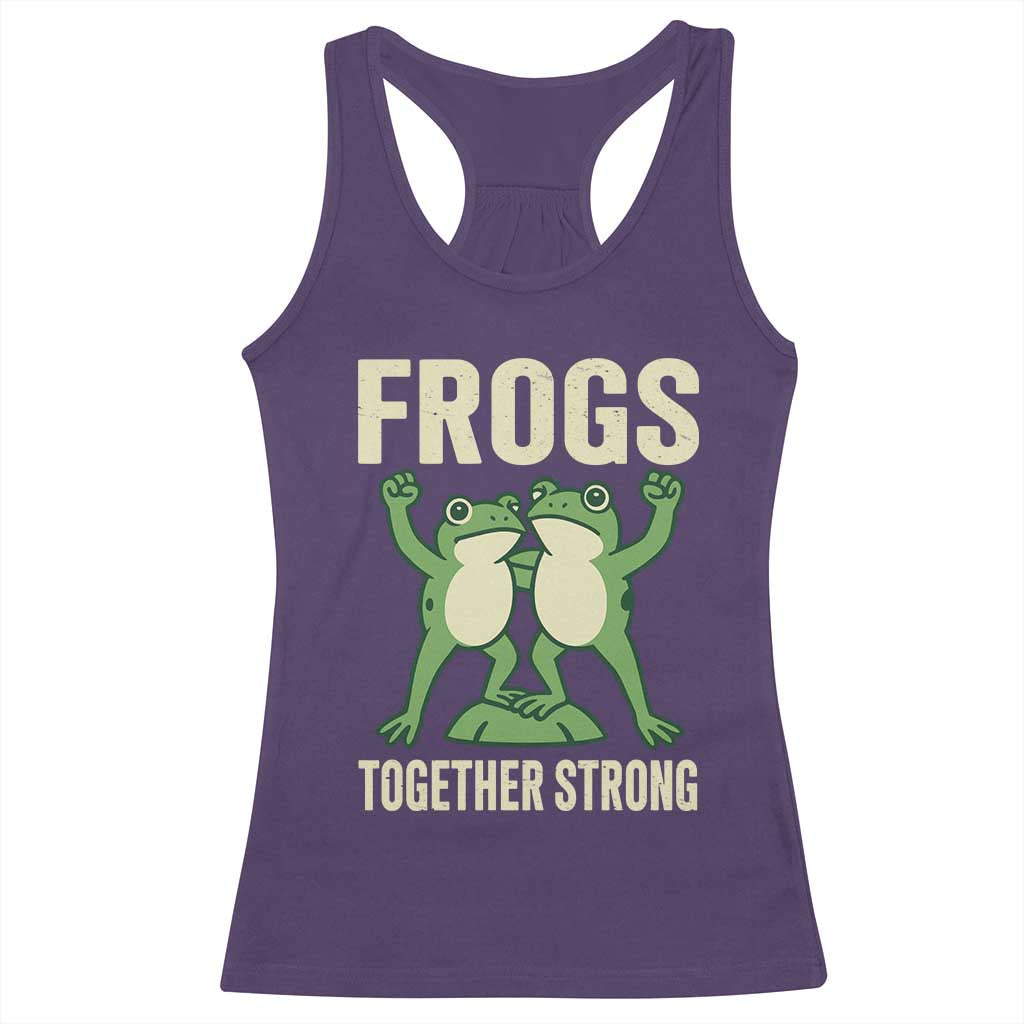 Frogs Together Strong Racerback Tank Top Portland Frog Protest United We Ribbit - Wonder Print Shop