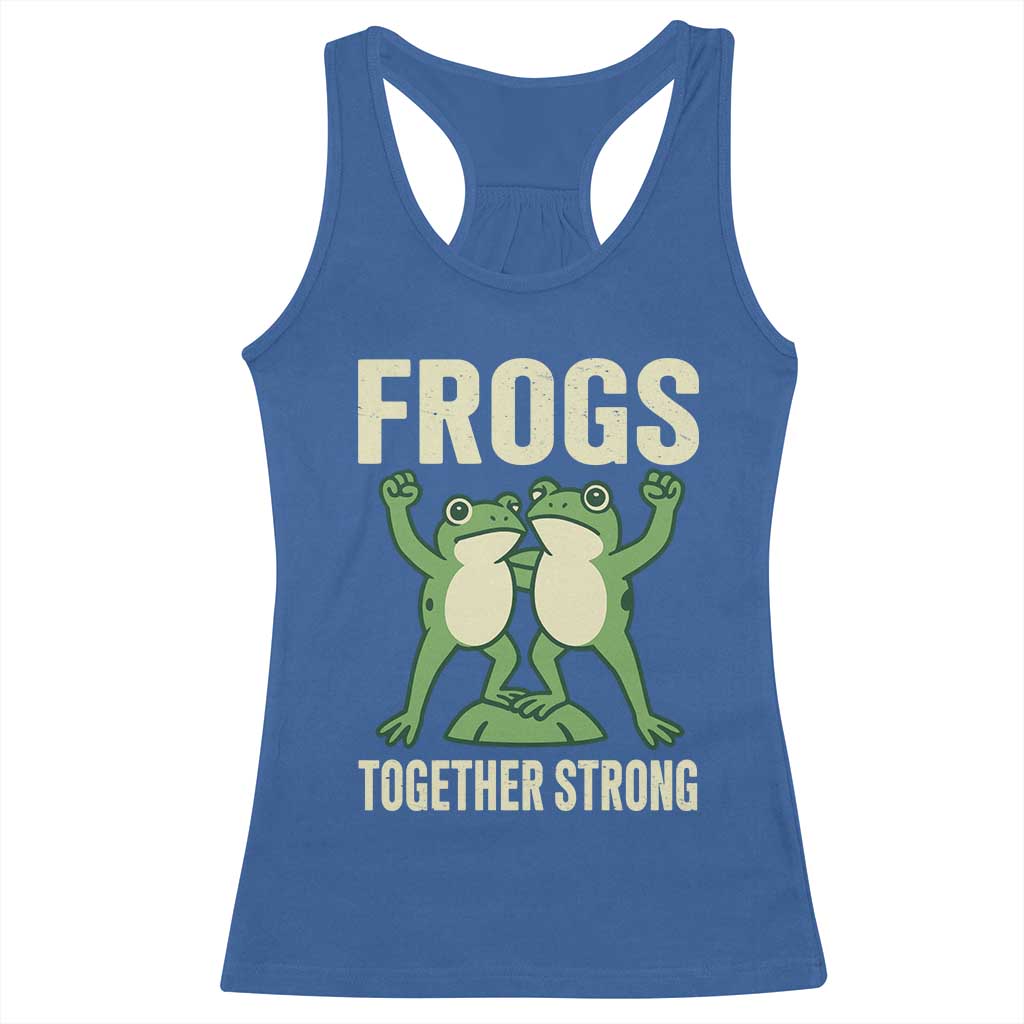 Frogs Together Strong Racerback Tank Top Portland Frog Protest United We Ribbit - Wonder Print Shop