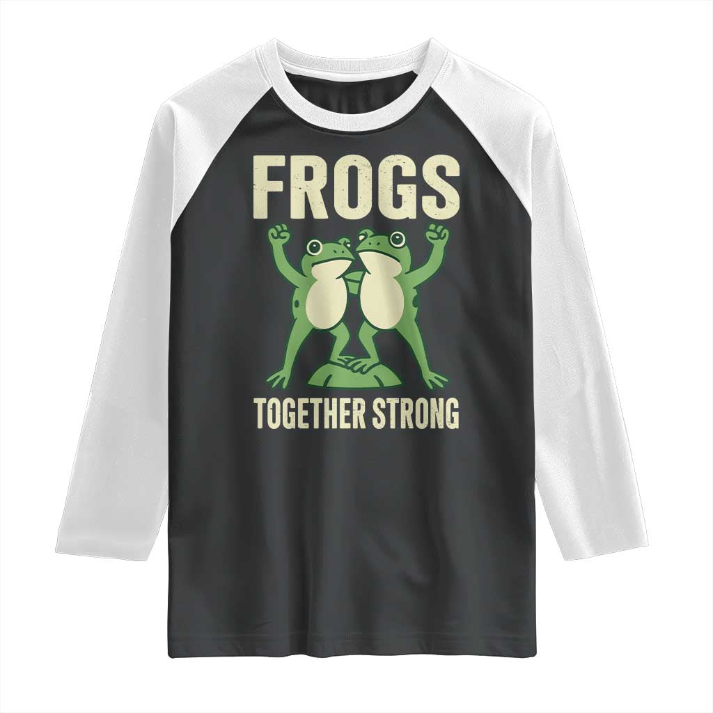 Frogs Together Strong Raglan Shirt Portland Frog Protest United We Ribbit - Wonder Print Shop