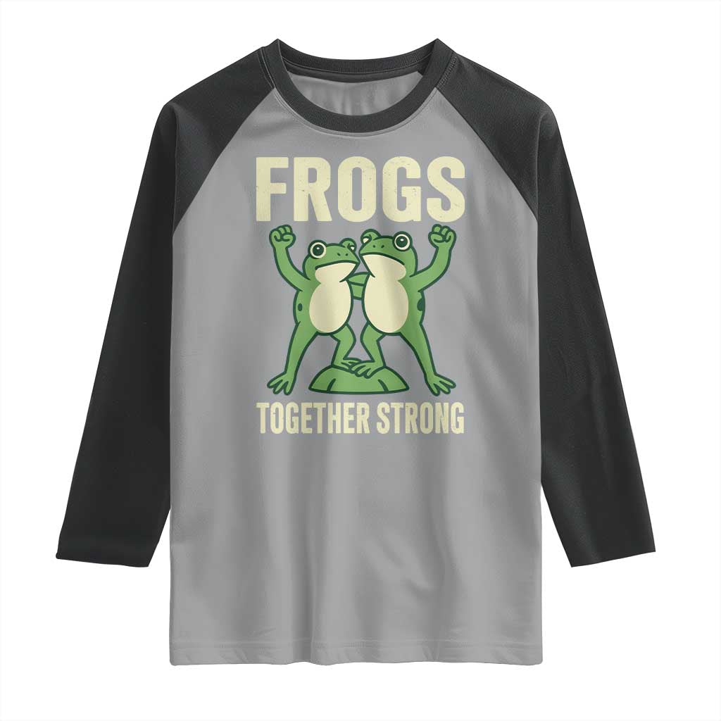 Frogs Together Strong Raglan Shirt Portland Frog Protest United We Ribbit - Wonder Print Shop