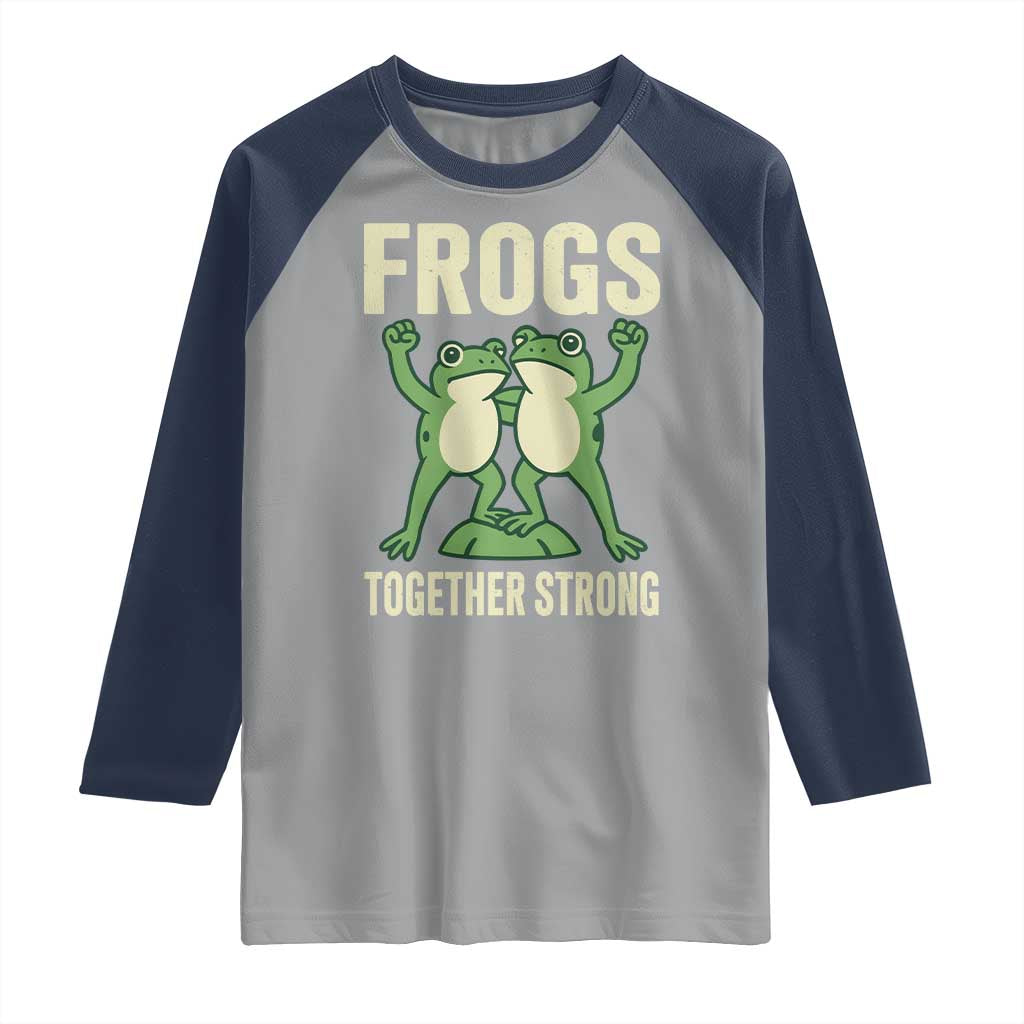 Frogs Together Strong Raglan Shirt Portland Frog Protest United We Ribbit - Wonder Print Shop