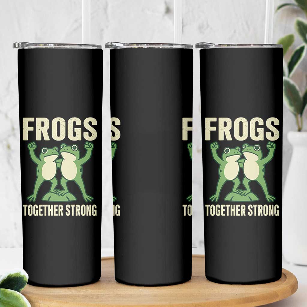 Frogs Together Strong Skinny Tumbler Portland Frog Protest United We Ribbit - Wonder Print Shop