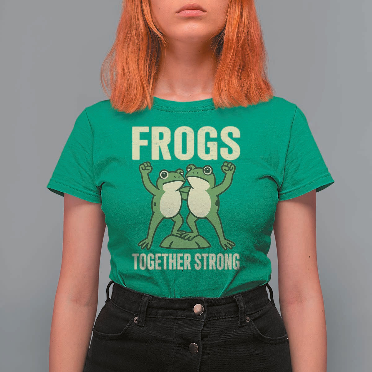 Frogs Together Strong T Shirt For Women Portland Frog Protest United We Ribbit - Wonder Print Shop