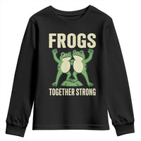Frogs Together Strong Youth Sweatshirt Portland Frog Protest United We Ribbit - Wonder Print Shop
