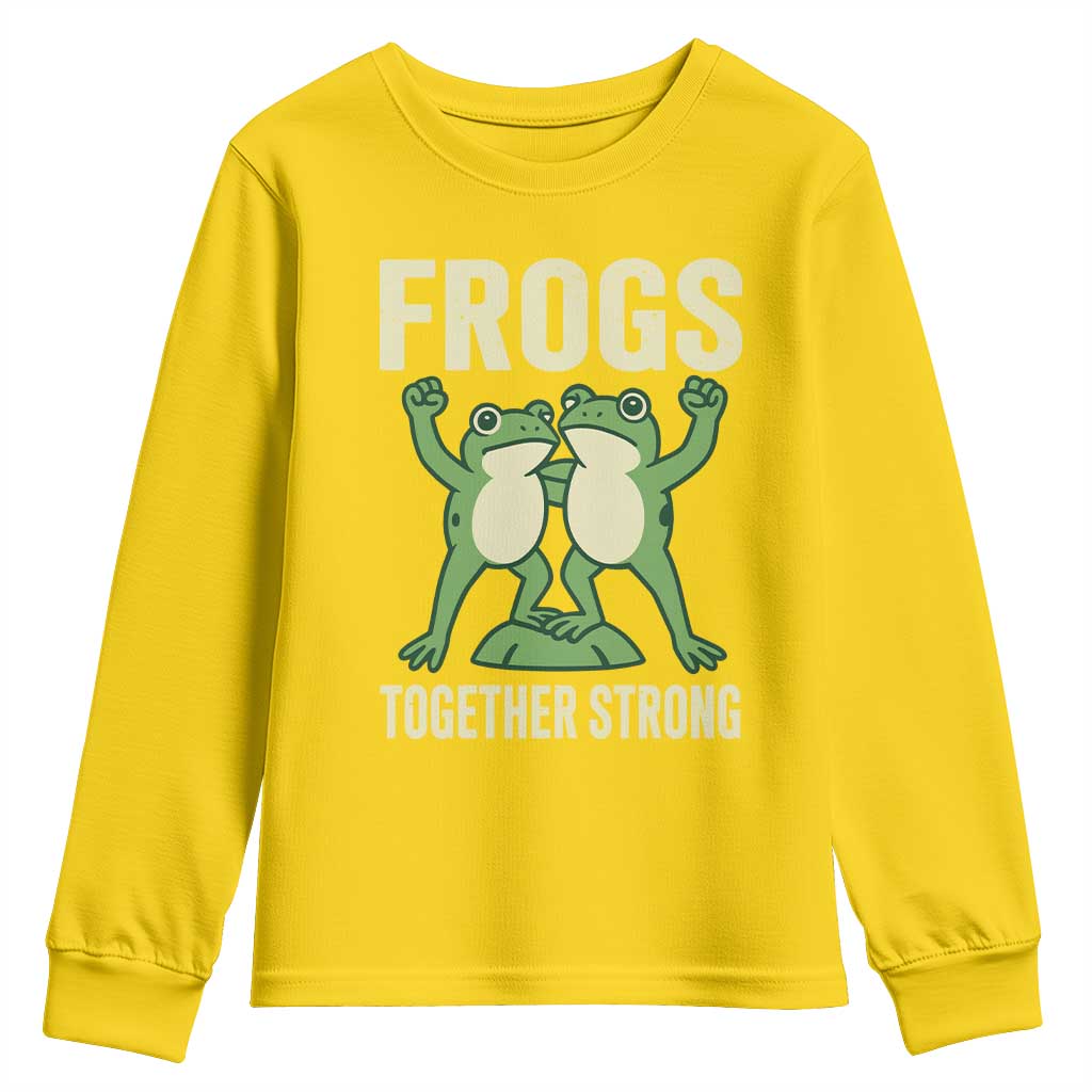 Frogs Together Strong Youth Sweatshirt Portland Frog Protest United We Ribbit - Wonder Print Shop
