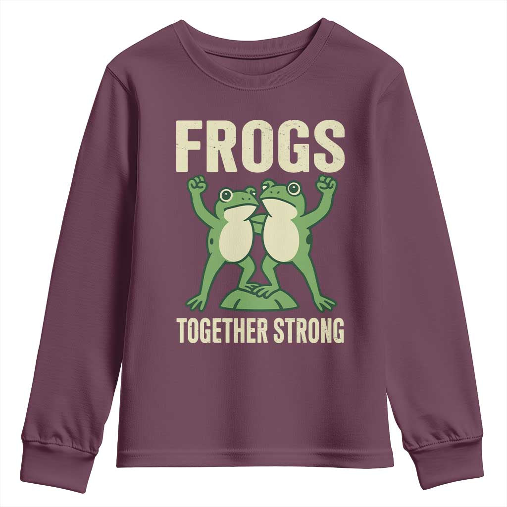 Frogs Together Strong Youth Sweatshirt Portland Frog Protest United We Ribbit - Wonder Print Shop